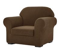 SU SUBRTEX Elastic Sofa Covers with 1 Separate Seat Cushion Cover Anti-Scrach Slipcovers Adjustable Washable Furniture Protector (1 Seater, Coffee)