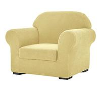 SU SUBRTEX Elastic Sofa Covers with 1 Separate Seat Cushion Cover Anti-Scrach Slipcovers Adjustable Washable Furniture Protector (1 Seater, Beige)