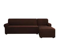 SU SUBRTEX L Shape Sofa Cover Stretch Spandex Jacquard Fabric Sofa Slipcovers Furniture Protector for Living Room (Right Chaise,Chocolate)