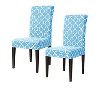 SU SUBRTEX Stretch Dining Room Chair Covers Slipcovers Set Removable Washable Soft Chair Protector Armchair Cloud-Printed Furniture Cover For Wedding Ceremony(2pcs,Blue), VCUKSBTYZT002YDB01