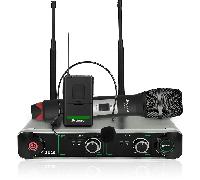 SU20 UHF Wireless Handheld Headset Lavalier Microphone System GREEN RED Coded