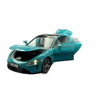 Su7 Bay Blue 1:24 Simulation Boomerang Car With Lights Handpiece Ornament Toy Car Classic Cars Collectible