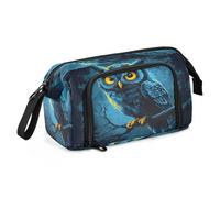 SUABO Fierce-looking Owl Big Capacity Pencil Case Pouch Pen Case Pencil Box Stationery Office Organizer Bag for Boys Girls