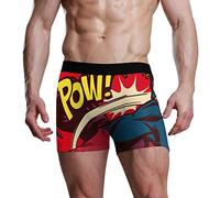 SUABO Men's Father's Valentines Boxer Briefs No Ride-up Comfortable Breathable 1 Pack Underwear, Superhero, L