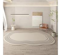 SUABON Cream Irregular Shape Abstract Area Rugs Non-Slip Washable Carpet For Living Room Bedroom Dining Room