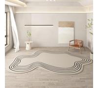 SUABON Cream Irregular Shape Abstract Area Rugs Non-Slip Washable Carpet For Living Room Bedroom Dining Room