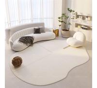 SUABON Irregular Oval Area Rug, Modern Cashmere Imitation Rug, Non Slip Washable Rug, Floor Carpet For Bedrooms Decor, Modern Rugs For Living Room