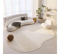 SUABON Irregular Oval Area Rug, Modern Cashmere Imitation Rug, Non Slip Washable Rug, Floor Carpet For Bedrooms Decor, Modern Rugs For Living Room