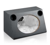 Suacopzar 6" X 9" Speaker Enclosure, Trapezoidal Car Speaker Empty Enclosure w/Sound-Absorbing Cotton & Speaker Spikes Pad Mat, PVC Veneer Speaker Box Enclosure for Home, Vehicle Sub Sound Supplies