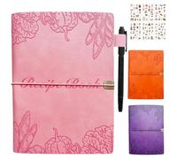 Suaetiai Blank Recipe Book to Write in Your Own Recipes, Blank Cook Book, Leather Recipe Ring Binder, Personalized Recipe Notbook, Recipe Journal Hold 154 Recipes (Long Recipes & Short Recipes