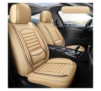 SUAGFW Car Seat Cushions For SKODA For Karoq For Superb For Kamiq Enyaq IV For Rapid Covers Full Set Leather Car Seat Accessories(Beige)