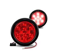 SUAGFW Rear taillights 2PCs 4 Inch Round 10 LED Trailer Tail Lights Turn Stop Brake Horse Light For Vehicles Boat RV Semi Truck Flatbed Camper Taillight lenses(Red)