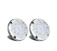 SUAGFW Rear taillights 2PCs 7Inch Round Led Trailer Tail Lights 17 LED Rear Stop Turn Brake Lamps For Vehicles Boat RV Trucks Taillight lenses(WHITE)