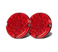 SUAGFW Rear taillights 2PCs 7Inch Round Led Trailer Tail Lights 17 LED Rear Stop Turn Brake Lamps For Vehicles Boat RV Trucks Taillight lenses(Red)