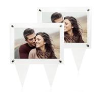 Suaific 5x7 Waterproof Picture Frame for Grave, 2pcs Vertical Acrylic Outdoor Memorial Cemetery Decorations Garden Marker For Funeral Gift