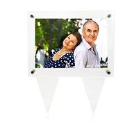 Suaific 5x7 Waterproof Picture Frame for Grave - Acrylic Outdoor Memorial Cemetery Decorations Garden Marker (Always In My Heart)