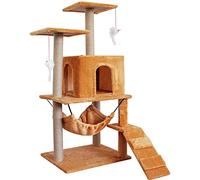SUAIPA 2 Platform Cat Tree Stand Activity Tower - Kitten House Furniture with Sisal Covered Scratching Posts and Dangling Mice Toys