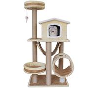 SUAIPA 51.2 Inch Multi-Level Cat Tree Tower Condo Furniture with Scratching Post, Plush Perches, Hammock and Tunnel for Kittens