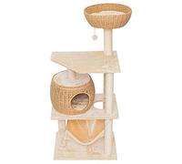 SUAIPA 55.1 Inch Large Multi-Level Cat Tree Condo with Scratching Posts, Hand-Made Paper Rope Condos, Perch, Plush Hammock for Kittens, Cats
