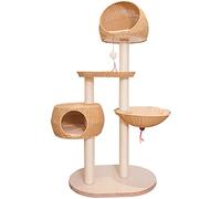 SUAIPA 63.0 Inch Hand-Made Multi Level PP Rope Cat Activity Tree, Cat Tree Tower Condo with Scratching Posts, Perch, Dangling Balls