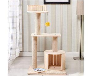 SUAIPA Cat Climbing Frame, Cat Litter, Pet Resting Place, Sisal Column, Interactive Toy Ball, 90X38x50cm