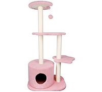 SUAIPA Cat Tree Cat Tower Sisal Scratching Posts Cat Condo Play House Modern Cat Activity Tower with Dangling Ball (44.1 Inch, Pink)