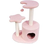 SUAIPA Cat Tree with Base Condo, Padded Plush Perch and Sisal Scratching Posts, 2 Levels Cats Activity Centre for Kittens (28.3 Inch, Pink)