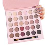 SUAKE 30 Colors Nude Champagne Gold Matt Shimmer Eyeshadow Palette with Brush for Eye Makeup Highly Pigmented Pink Purple Brown Eyeshadow Powder Palette by Som