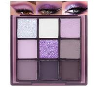 SUAKE 9 Colours Purple Silver White Tan Grape Matte Shimmer Eyeshadow Palette for Eye Makeup, Eyeshadow Foundations, Brown Highly Pigmented Powder Palette for Eyeshadow