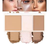 SUAKE Bronzing Naked Face Highlight Palette Brown 3 in 1 Cheek Contour Highlighter Matte Cover Building Natural Makeup Eyeshadow