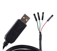 Suamdoen USB to TTL Serial 5V 3.3V Adapter Cable TX RX VCC GND Pinout with 4 Pin 0.1 inch Pitch Female Socket FT232RL Chip for Windows 10 8 7 XP Vista Android Mac OS (Logic 3.3V Level)