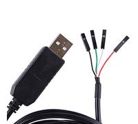 Suamdoen USB to TTL Serial 5V 3.3V Adapter Cable TX RX VCC GND Pinout with 4 Pin 0.1 inch Pitch Female Socket FTDI Chip for Windows 10 8 7 XP Vista Android Mac OS (5V TTL logic Level)