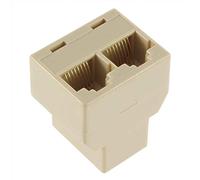 Suammiitstrieadea 1 Female to 2 Female RJ-45 LAN Ethernet Splitter Network Connector Adapter PC Three Socket