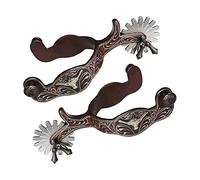 Suammiitstrieadea 2 Pcs Horse Spurs Anti Rust Western Style Spur for Competition Equipments Brown
