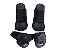 Suammiitstrieadea 4 Pcs Horse Front Rear Hind Leg Boots, Equine Tendon Fetlock Protect Black L
