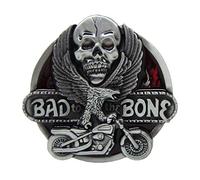 Suammiitstrieadea Bad to the Bone Skull Flying Eagle Motorcycle Metal Belt Buckle Cowboy