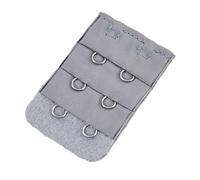 Suammiitstrieadea Extension Strap Bra Extenders Buckle 2 Hooks Breathable Accessories Elastic Back Band Replacement 3 Rows for silver Grey