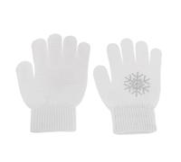 Suammiitstrieadea Girls Women Kids Ice Skating Gloves Magic Stretch Glove White Flower L, White Snowflower, L