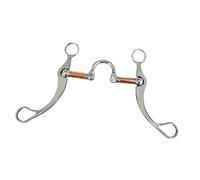 Suammiitstrieadea Horse Snaffle Bit Harness Chew for Equestrian Bridle | Stainless steel,hand polished,H No. copper mouth,125x196mm,1 Pc,for horse training and control