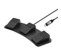 Suammiitstrieadea USB Three Foot Switch Upgraded 3 Key Keyboard Action Switch Pedal for Mouse, Black, FS23-Pro