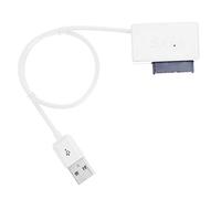 Suammiitstrieadea USB2.0 to SATA Laptop CD-ROM Cable Fast Transmission Adapter Cable for 6p and 7p SATA Notebook, white