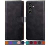 SUANPOT compatible with Samsung Galaxy A16 5G case with [RFID Blocking][Credit Card Holder],PU Leather Flip Book Protective Cover Women Men for Samsung A16 Phone case Black