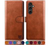 SUANPOT compatible with Samsung Galaxy A16 5G case with [RFID Blocking][Credit Card Holder],PU Leather Flip Book Protective Cover Women Men for Samsung A16 Phone case Light Brown