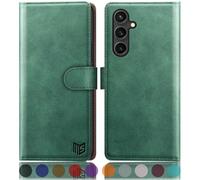 SUANPOT compatible with Samsung Galaxy A16 5G case with [RFID Blocking][Credit Card Holder],PU Leather Flip Book Protective Cover Women Men for Samsung A16 Phone case Sea Green