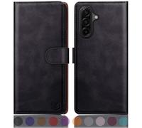 SUANPOT compatible with Samsung Galaxy A17 case with [RFID Blocking][Credit Card Holder],PU Leather Flip Book Protective Cover Women Men for Samsung A17 Phone case Black