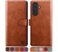 SUANPOT compatible with Samsung Galaxy A56 case with [RFID Blocking][Credit Card Holder],PU Leather Flip Book Protective Cover Women Men for Samsung A56 Phone case Light Brown