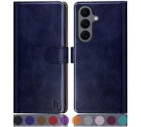 SUANPOT compatible with Samsung Galaxy S26 case with [RFID Blocking][Credit Card Holder],PU Leather Flip Book Protective Cover Women Men for Samsung S26 Phone case Blue