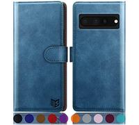 SUANPOT for Google Pixel 7 Pro 5G case with [Credit Card Holder][RFID Blocking],PU Leather Flip Book Protective Cover Women Men for Pixel 7 Pro Phone case Sky Blue