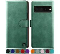 SUANPOT for Google Pixel 7 Pro 5G case with [Credit Card Holder][RFID Blocking],PU Leather Flip Book Protective Cover Women Men for Pixel 7 Pro Phone case Sea Green
