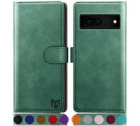 SUANPOT for Google Pixel 7A case with [Credit Card Holder][RFID Blocking],PU Leather Flip Book Protective Cover Women Men for Pixel 7A Phone case Sea Green